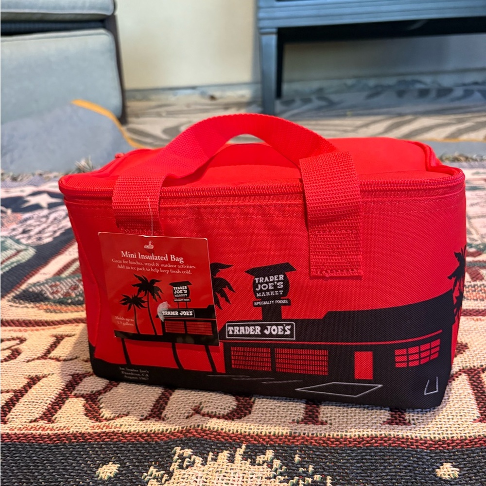 Trader Joe's NWT Red Mini Insulated Toiletry Bag